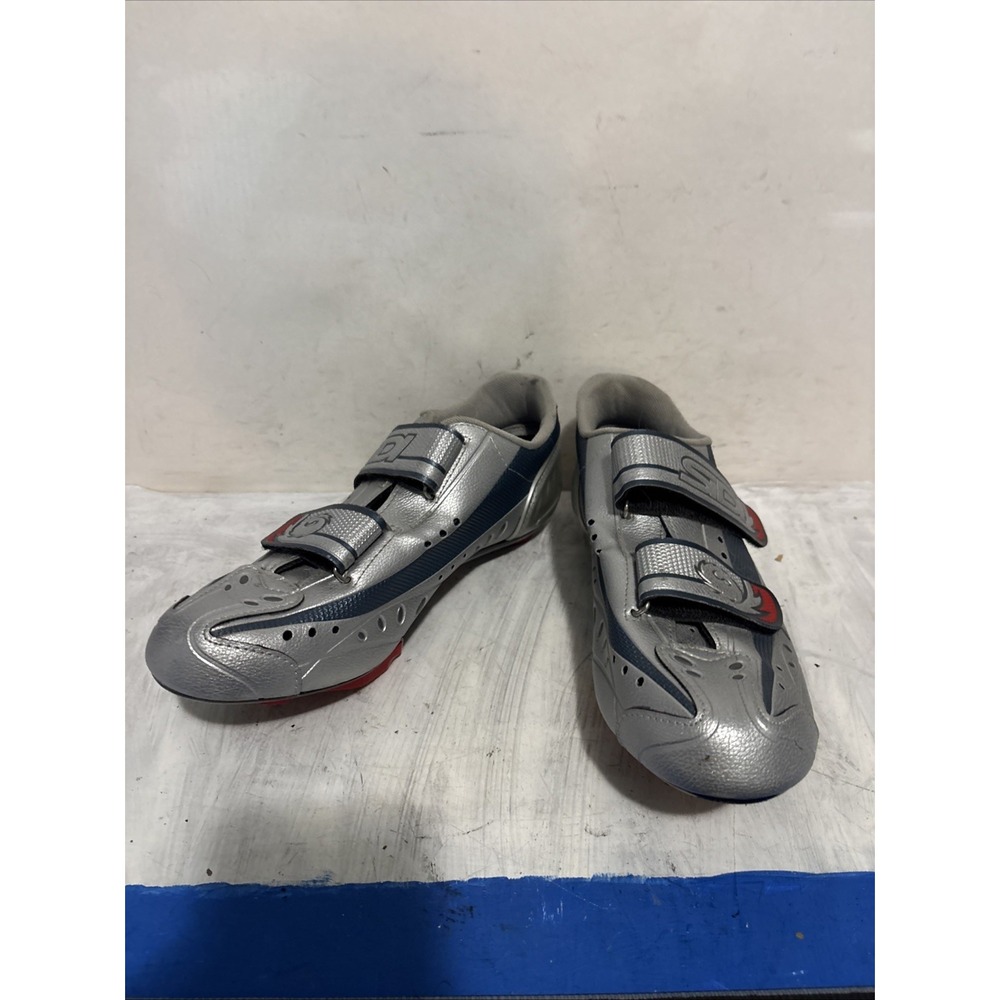 SIDI MTB Shoes Mountain Bike Womens EU 41 Gray Blue Leather Low Top Straps